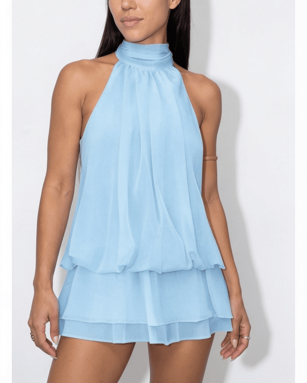 Chiffon halter mini dress, detail view 29