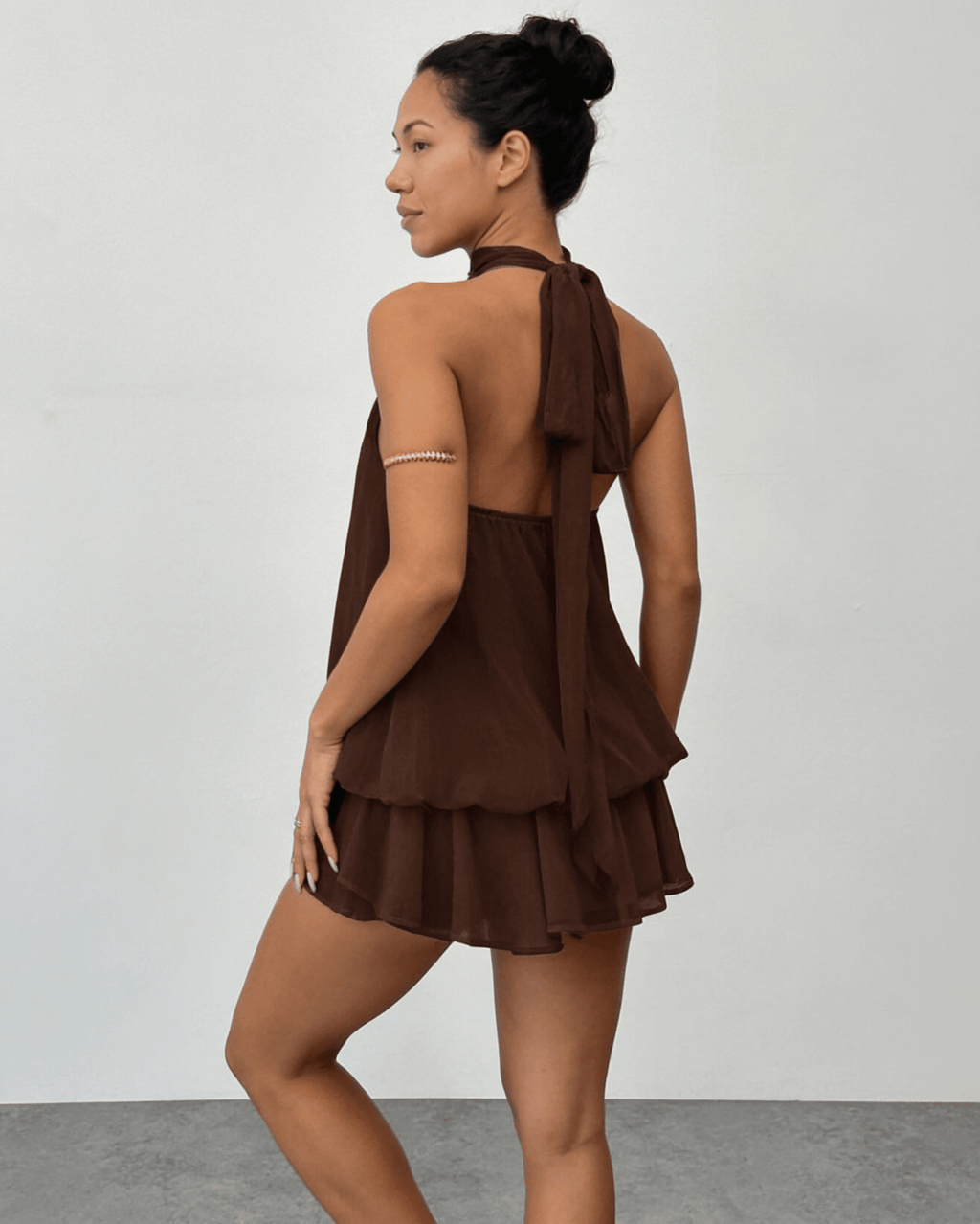 Chiffon halter mini dress, detail view 18