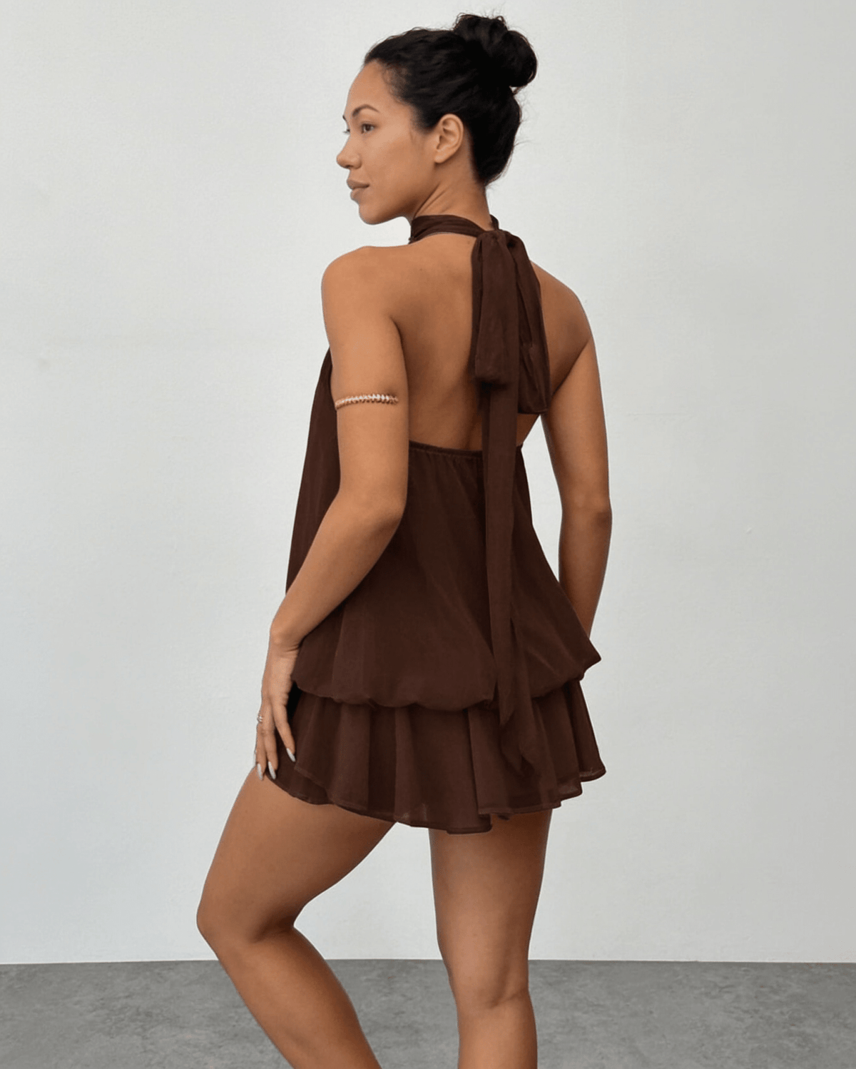 Chiffon halter mini dress, detail view 18