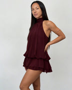 Chiffon halter mini dress, detail view 2