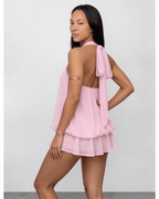 Chiffon halter mini dress, detail view 10