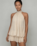 Chiffon halter mini dress, detail view 7