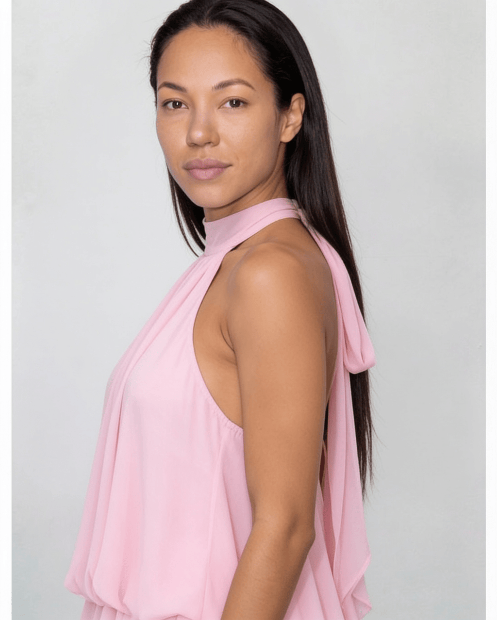 Chiffon halter mini dress, detail view 12