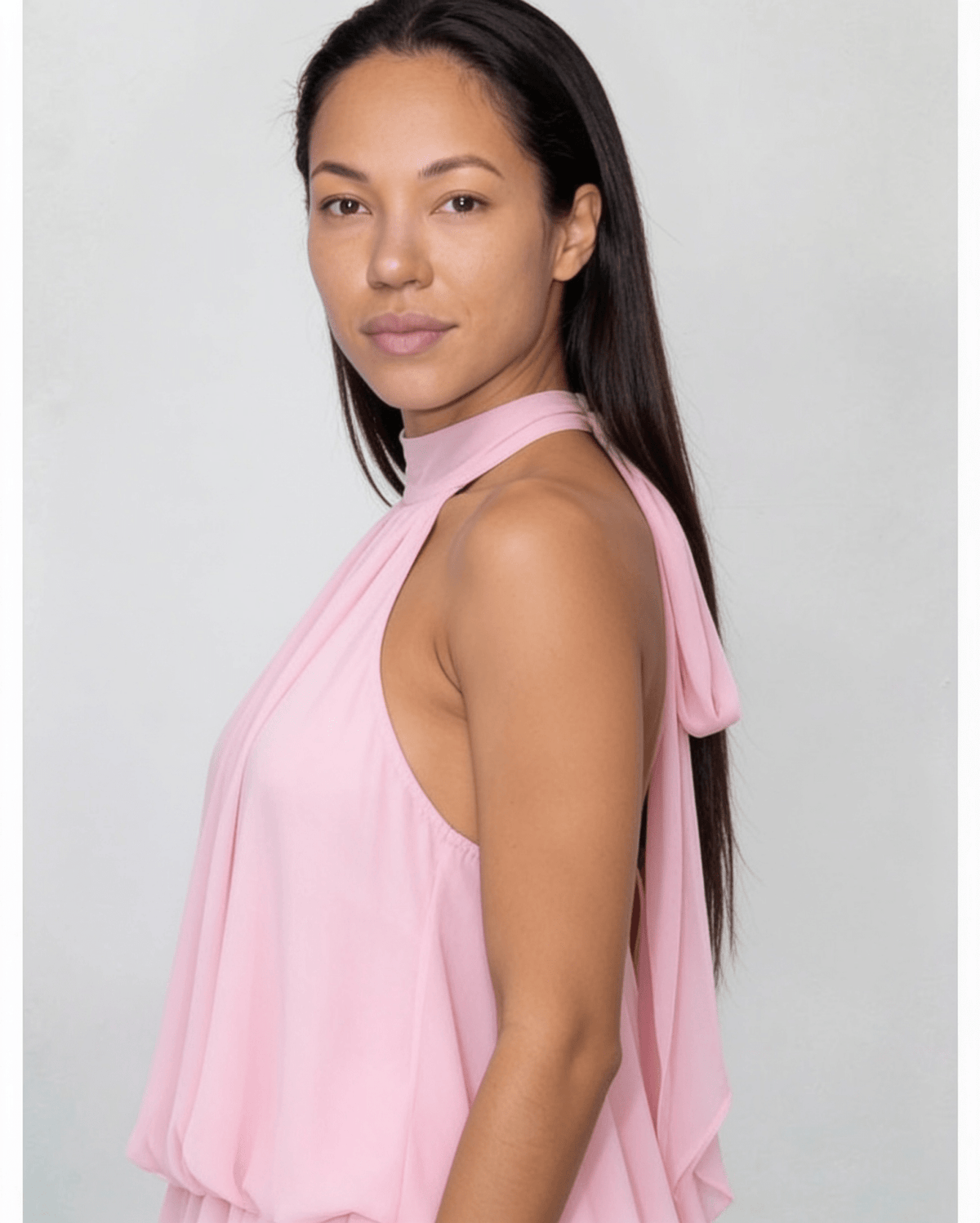 Chiffon halter mini dress, detail view 12