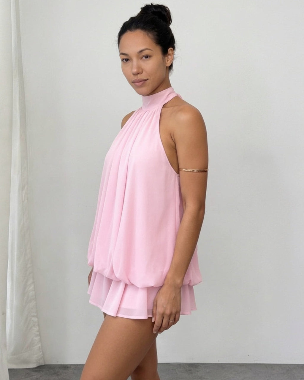 Chiffon halter mini dress, detail view 11
