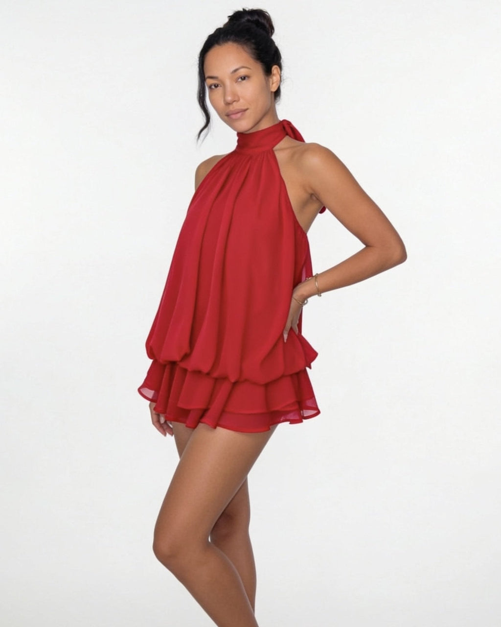 Chiffon halter mini dress, detail view 25
