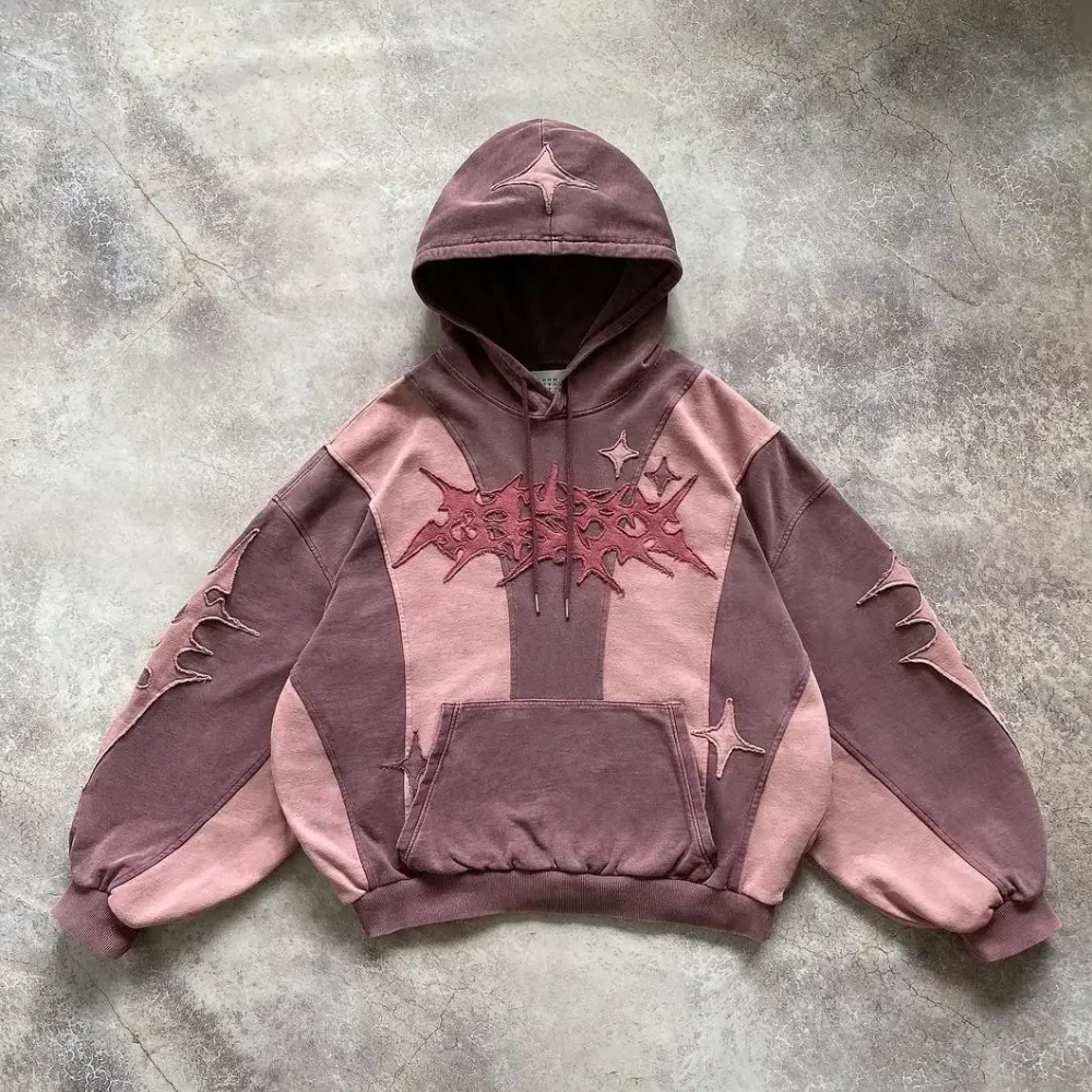 Klassisk hoodie til damer i Pink set forfra