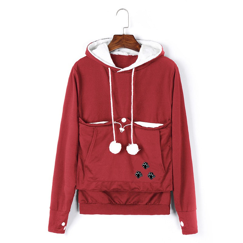 Hyggelig Hoodie-Jakke med Kæledyrslomme