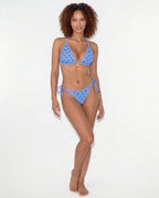 Contrast trim triangle bikini in Blue, additional view 2