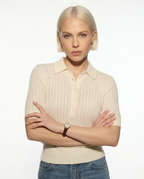 Ribbed knit polo top, detail view 11