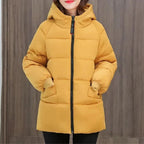 Oversized Vatteret Vinterparka med Hætte
