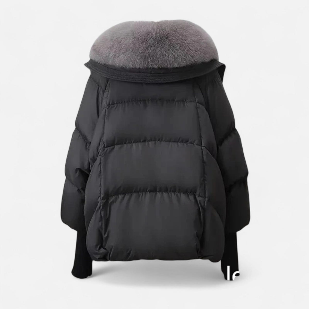 Dunjakke med Wrap-Lukning, vist i fuld længde