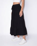 Drawstring tiered midi skirt, detail view 8