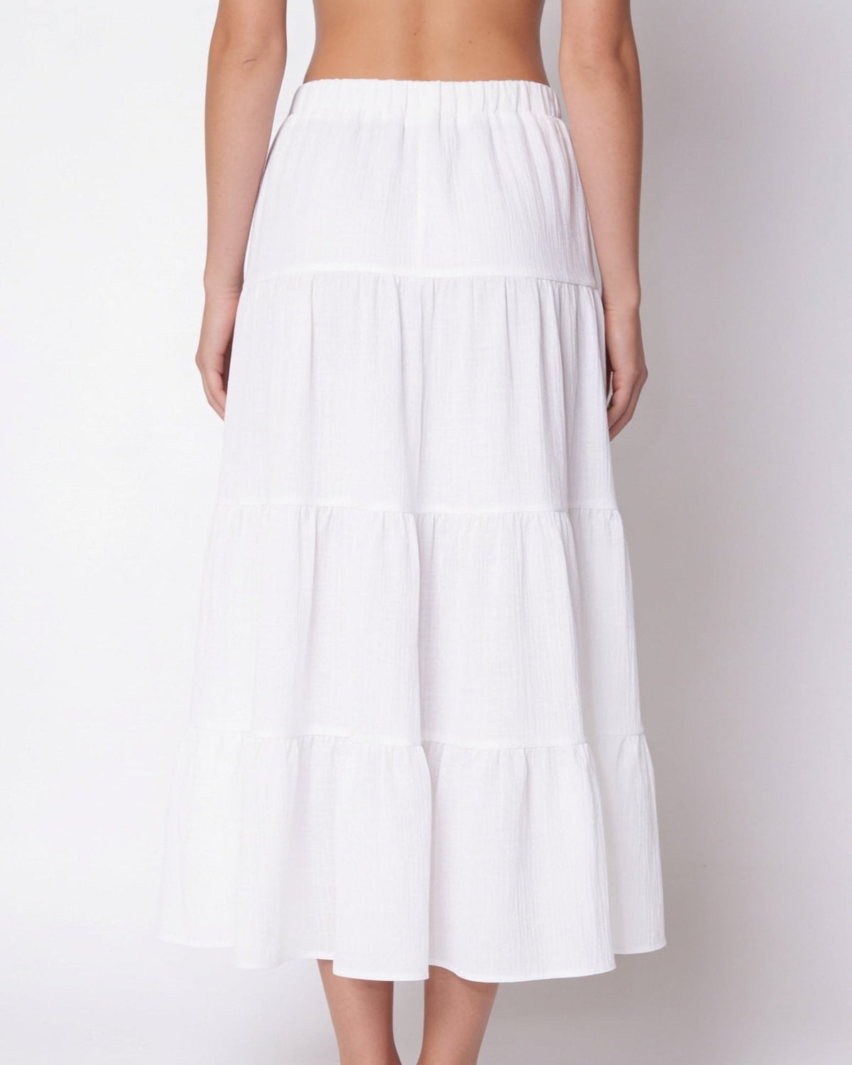 Drawstring tiered midi skirt, detail view 11