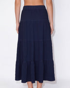 Drawstring tiered midi skirt, detail view 4