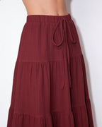 Drawstring tiered midi skirt, detail view 7