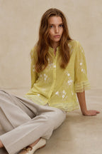 Embroidered cotton blouse, detail view 1