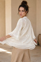 Embroidered cotton blouse, detail view 4