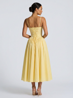 Dropped-waist midi dress with pockets, view 2