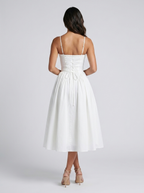 Dropped-waist midi dress with pockets, view 5