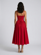 Dropped-waist midi dress with pockets, view 8