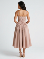 Dropped-waist midi dress with pockets, view 11