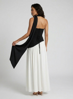Strapless draped maxi dress with side slit, view 33