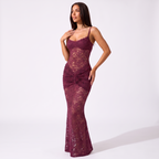 Floral lace mermaid maxi dress, alternate view 10