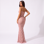 Floral lace mermaid maxi dress, alternate view 12