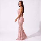 Floral lace mermaid maxi dress, alternate view 15