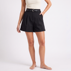 Tailored longline wide-leg shorts
