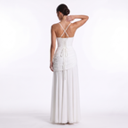Chiffon maxi dress with lace-up back, alternate view 4