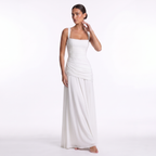 Chiffon maxi dress with lace-up back, alternate view 5