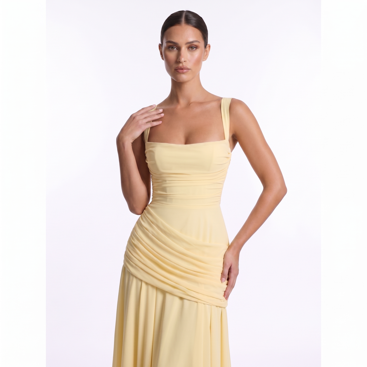 Chiffon maxi dress with lace-up back, alternate view 9