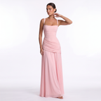 Chiffon maxi dress with lace-up back, alternate view 15