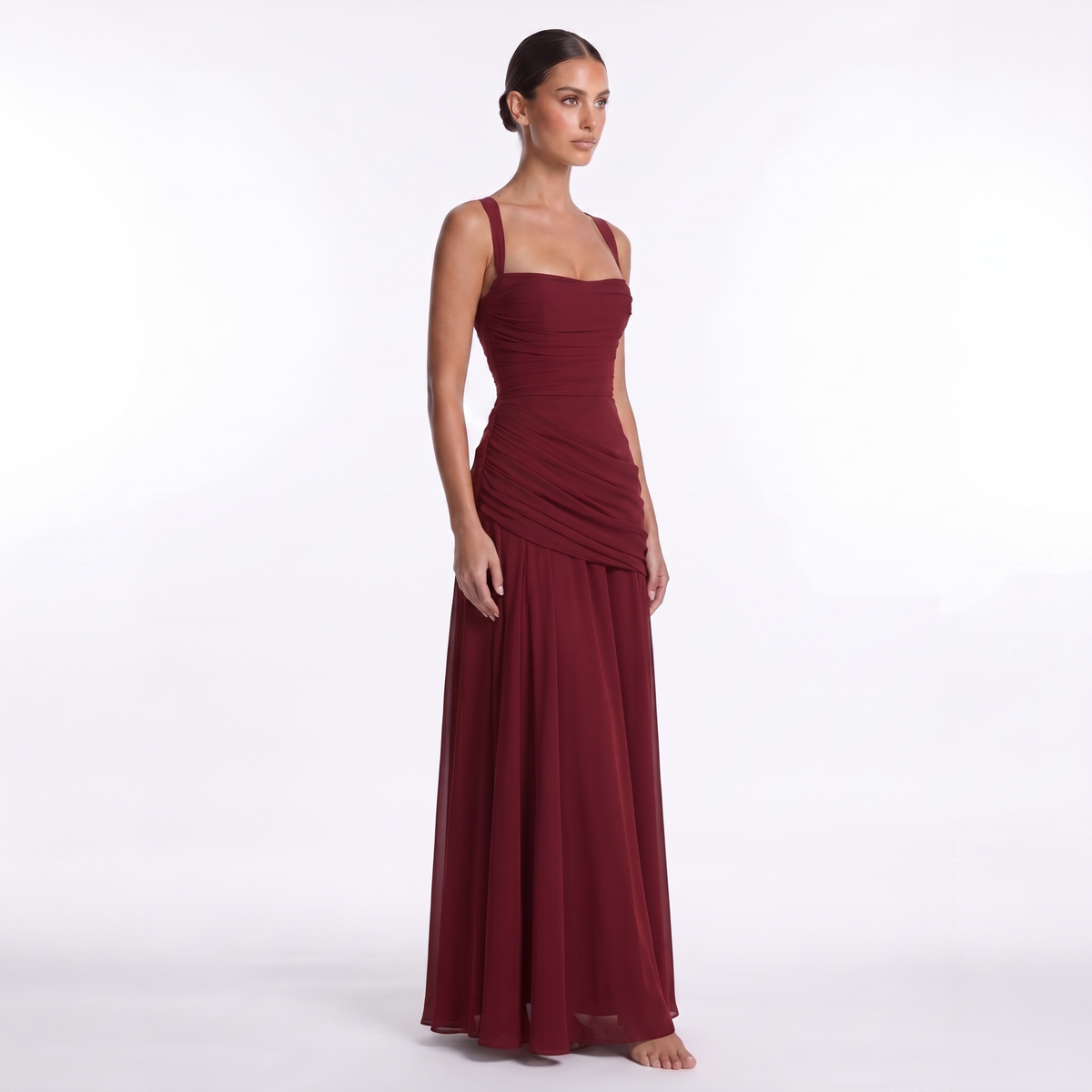 Chiffon maxi dress with lace-up back, alternate view 17