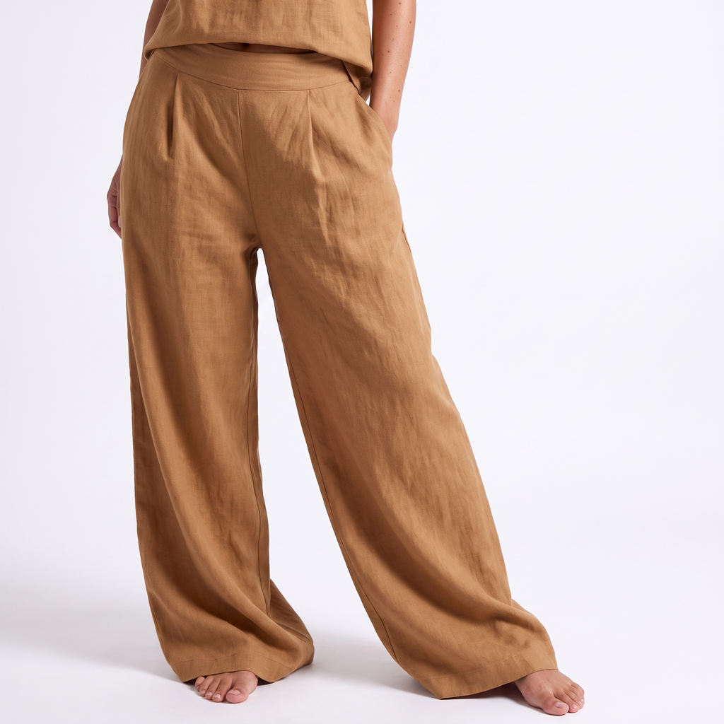 Linen-look sleeveless two-piece set, alternate view 3
