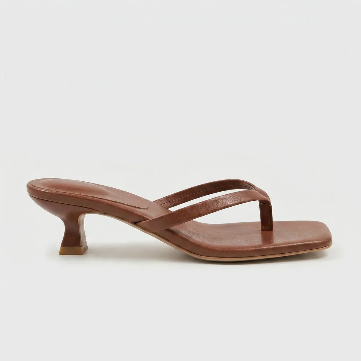 Square-toe kitten heel toe-post sandals, alternate view 9