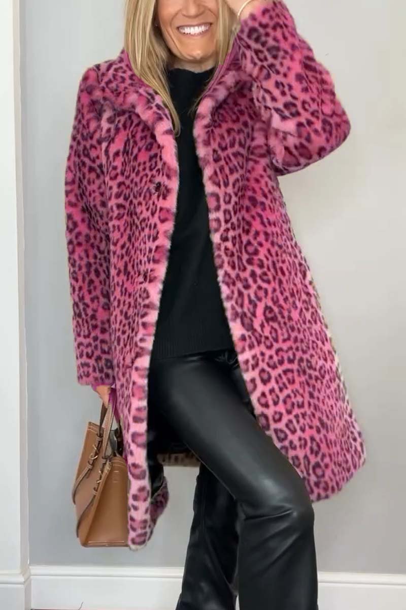 Elegant Leopardprint Frakke