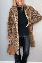 Elegant Leopardprint Frakke