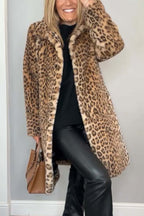 Elegant Leopardprint Frakke
