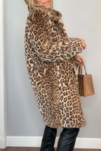 Elegant Leopardprint Frakke
