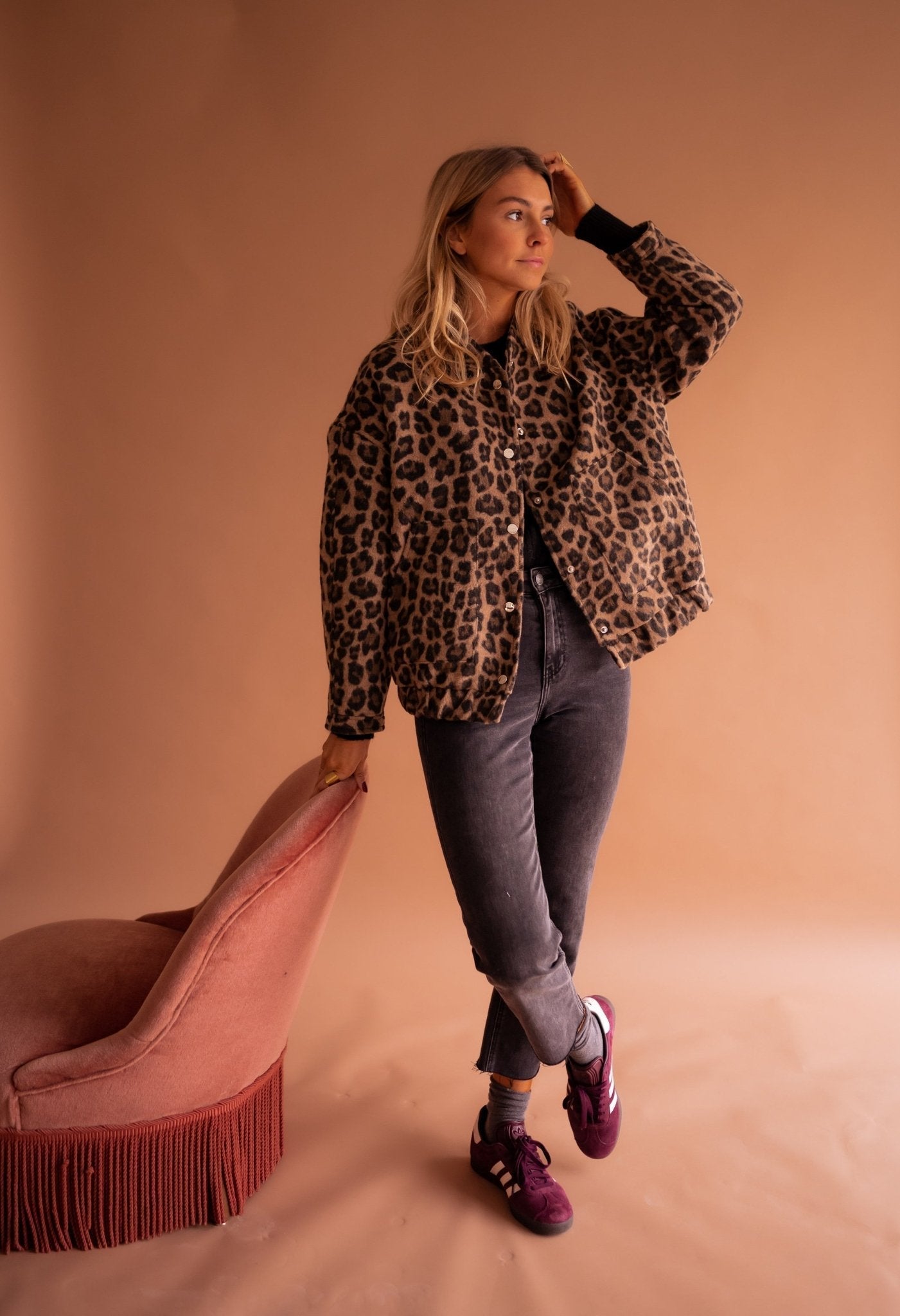Oversized Leopardprint Jakke