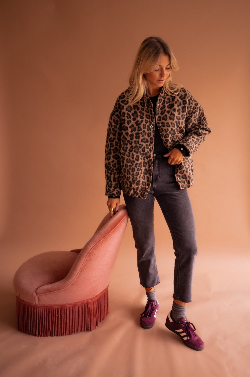 Oversized Leopardprint Jakke