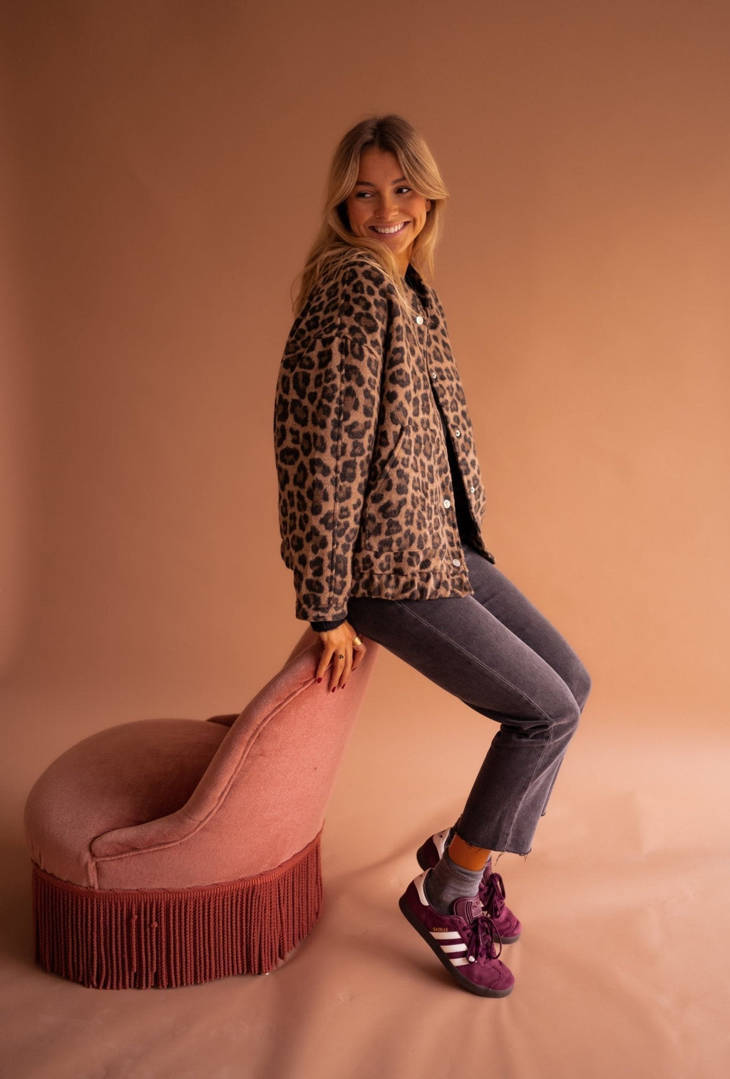 Oversized Leopardprint Jakke