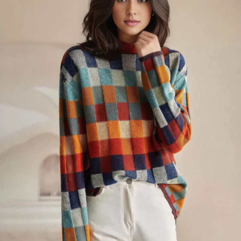 Hyggelig Cashmere Sweater med Rullekrave