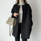 Elegant Oversized Vinterfrakke til Damer – set forfra