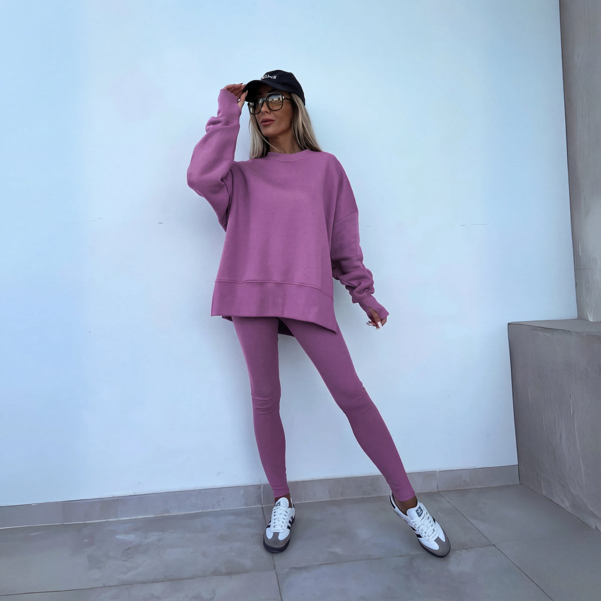 Afslappet Sweatshirt-Sæt med Lange Ærmer til Damer – detalje