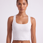 White square-neck top and fishtail midi skirt set, alternate view 2
