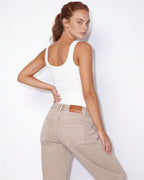 Ribbed square neck cropped tank top, detail view 5